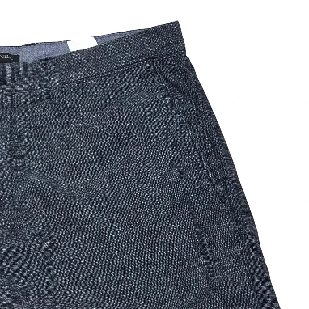 Banana Republic Shorts Mens 34 Grey Aiden Short Linen Cotton Blend Flat Front